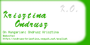 krisztina ondrusz business card